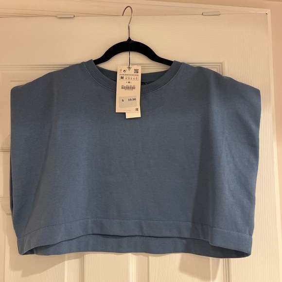 Zara Light Blue Casual Top - Picture 1 of 2
